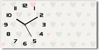 Produktbild von Wanduhr aus Glas – 60x30 cm - Glasbild - Glasuhr - Gehärtetes Glas - schwarze-zeiger - Herz-Hintergrund