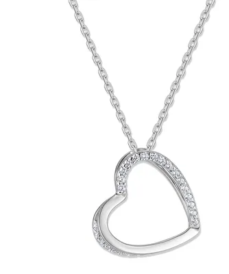 Produktbild von New Bling 9NB-1643 – Silberne Herzkette – Mit Zirkonia – Silberfarben – 925er Silber – 40+5 cm – Damen