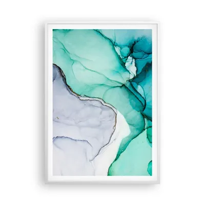 Produktbild von Gerahmtes Poster - Weißer Rahmen - Abstraktion Marmor Türkis - 70x100 cm - Wand Bild - Wanddeko - Wandbilder - Kunstposter - Wandposter - Bilderrahmen - Bilder - Kunstdruck - P2WPA70x100-4553