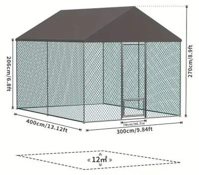 Produktbild von Hühnerstall - Hühnerhaus - Geflügelstall - Außenstall - Tierstall - 12 m² - Verzinktes Metall