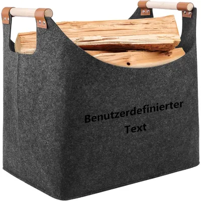 Immagine prodotto di Cesto portabigliame in feltro, grande (XL), con incisione personalizzabile, pieghevole, capacità 50 litri, dimensioni 45x32x40 cm