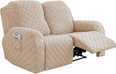 Obrázek produktu pro Potahy na pohovku Relax, potah na křeslo Relax, 6dílný elastický potah na pohovku Měkký žakárový potah na křeslo Potah na pohovku s kapsou pro 2 osoby, světle hnědý