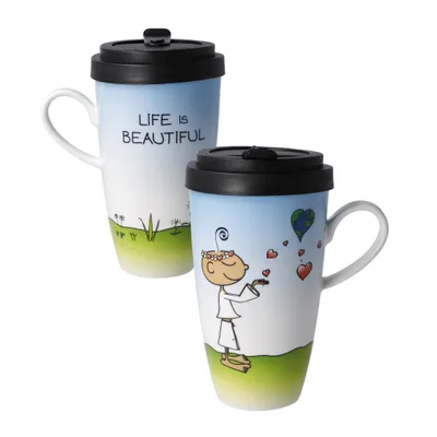 Produktbild von Goebel Wohnaccessoires Der kleine Yogi - "Life is beautiful" - Mug To Go