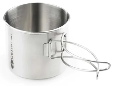 Immagine prodotto di GSI Outdoors tazza in acciaio inox con manico pieghevole 591 ml 591 ml, 139 g, argento; 68214