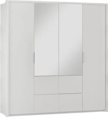 Produktbild von Kleiderschrank WIEDEN , Drehtürenschrank Schrank Schubladen , ( WEISS )