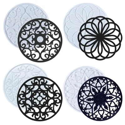 Produktbild von Silikonform für Harz, Mandala Untersetzer, 4 Stück, 20,3 cm Durchmesser