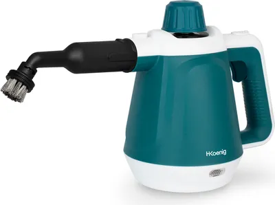 Produktbild von H.Koenig NV680 Handdampfreiniger 99,99% der Bakterien ohne Chemikalien, 3,5 bar, Dampf 40 g/min, bereit in 5 Minuten, 13 Zubehörteile, Fliesen, Küche, Bad, Fenster, Stoffe
