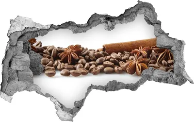 Produktbild von Selbstklebender Loch-3D-Aufkleber 95x73 cm Kaffeebohnen Zimt