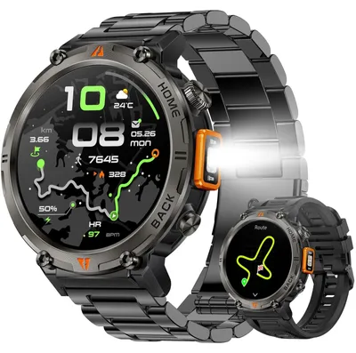Obrázek produktu pro GPS chytré hodinky pro muže s Bluetooth hovory a LED svítilnou