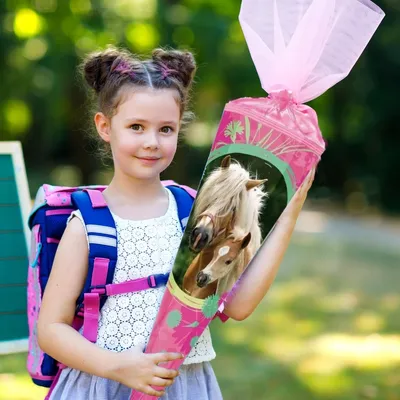 Produktbild von große Pferde Schultüte 85cm Pferd Pony Zuckertüte rosa pass. zum Schulranzen