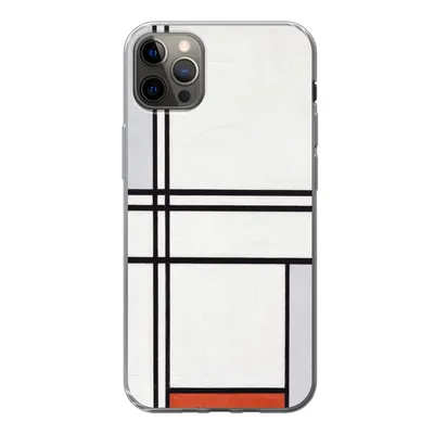 Produktbild von MuchoWow® Handyhülle Schutzhülle Hülle für iPhone 13 Pro Max Komposition 1 mit Rot und Grau - Piet Mondrian Silikon Softcase Handy Hülle - Mobiltelefon