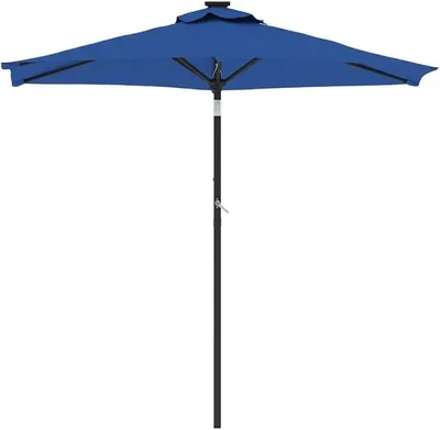 Produktbild von Sonnenschirm mit Stahlmast Kippbar Ampelschirm Gartenschirm Marktschirm Strandschirm Schirm Sonnenschutz Azurblau 225x225x212 cm