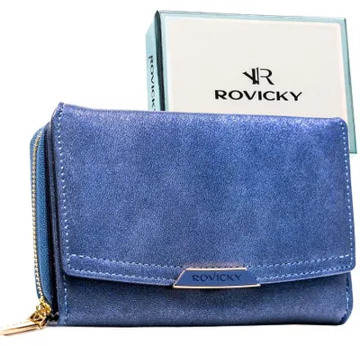Obrázek produktu pro Rovicky Dámská peněženka RFID ekologická kůže granatová 14,5x10 cm