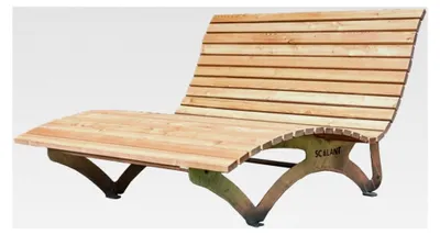 Produktbild von Waldsofa Classic mit Auflage (dunkelgrau) und Schutzhülle, Lärche, für 2-3 Personen, Sonneliege, Außenliege, Wellenliege, Relaxliege, Holzliege für den Garten, feuerverzinkt