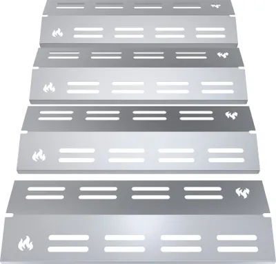 Produktbild von Gasgrill Edelstahl Brennerabdeckung passend für Enders Boston Pro 3 4 Boston 6, Farbe:4 Leisten Glänzend Flame