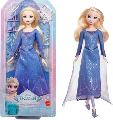 Zdjęcie produktu dla Lalka Elsa Kraina Lodu, Zimowy Festiwal, Strój Łyżwiarski, Zdejmowana Sukienka, Ruchome Kolana