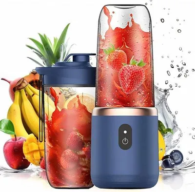 Image de Mixeur portable à batterie USB - Mixeur à smoothies avec lame à 6 pales - Bol à jus de fruits