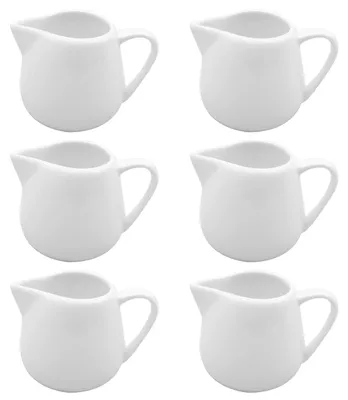 6 Keramik-Milchschaumkännchen 130 ml mit Ausgießer