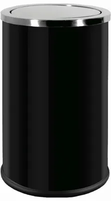 Produktbild von Alda Edelstahl Papierkorb + Schwingdeckel 45 L Mülleimer 676A schwarz