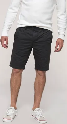 Produktbild von Kariban Herren Bermuda Shorts Cargo kurze Hose knielang Stretch Chino, Größe:54, Farbe:Washed Charcoal