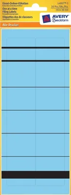 Obrázok produktu pre 10x Štítky na jednotlivé zložky úzke krátke 192x38 mm modré