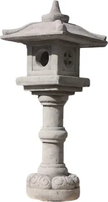 Produktbild von Steinfiguren Horn Laterne Kasuga, für den Garten oder Teich bestens geignet, das Material besteht aus Steinguss und ist Frostfest, 128 cm Höhe, JA-033