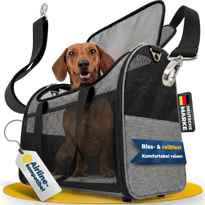 Productafbeelding van Transporttas voor honden en katten - opvouwbaar - 55 x 40 x 23 cm - voor vliegtuig en trein - tot 15 kg
