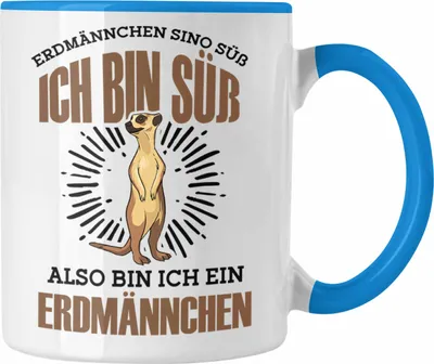 Produktbild von Trendation - Erdmännchen Sind Süß Tasse Geschenk für Tierliebhaber (Blau)
