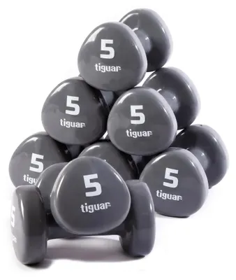 Immagine prodotto di 8 manubri Tiguar da 5,0 kg ciascuno - antracite