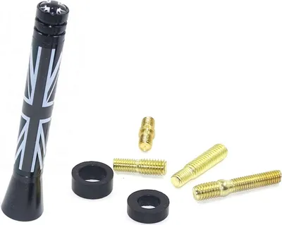 Produktbild von Overdrive-Racing Antenne Dach Stabantenne klein Union Jack Schwarz Weiß Passend Für Mini Cooper S ONE Cabrio Clubman Coupe Countryman