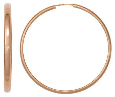 Produktbild von Ohrringe Creolen 49,5mm 925 Silber rotvergoldet dünn rund Ohrschmuck Damen