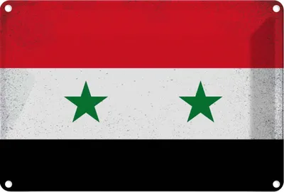 Produktbild von vianmo Blechschild 12x18 cm Syrien Syria Vintage Flagge Fahne Wappen