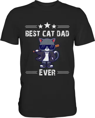 Produktbild von Bester Katzen Vater T-Shirt Lustige Katze Papa – Black / L