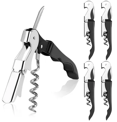 Kellner-Korkenzieher 3-in-1, 5 Stück, Edelstahl