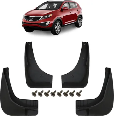 Produktbild von Schmutzfänger, 4er-Set Schmutzfänger-Kit Spritzschutz Schmutzfänger mit Befestigungssatz, für KIA SPORTAGE III SL 2010-2015, Zubehör Vorne Und Hinten
