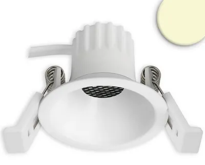 Produktbild von Isoled LED Einbaustrahler BACK45, weiß matt, rund, 5W, CRI90, 3000K, rückversetzt, Honeycomb, dimmbar 117266
