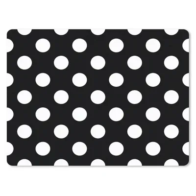 Produktbild von MuchoWow® Mauspad Mousepad Polka dots - Muster - Schwarz und Weiß 40x30 cm - Mousepads - Maus Mat - Pad - Mausunterlage - Anti Rutsch