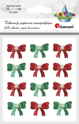 Produktbild von Selbstklebende Papierdekorationen Grüne und rote Karten 25x20 mm 12 Stück Titanum
