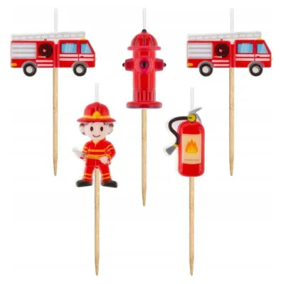 Image de Camion de pompiers 5 bougies
