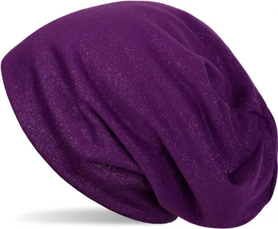 Produktbild von styleBREAKER Damen Beanie Mütze mit All Over Glitzer in Unifarben, Glitzermütze, Leichte Stoffmütze Einfarbig 04024117