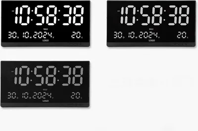 Produktbild von OKWISH Wanduhren Digitale mit Hintergrundbeleuchtung, Anzeige von Datum,Wochentag und Temperatur,modernes Design für Wohnzimmer,Büro oder Schlafzimmer