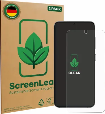 Produktbild von 2x ScreenLeaf Schutzfolie für Samsung Galaxy S24 / S25 nachhaltiger Displayschutz Display Schutz Folie Klar Transparent