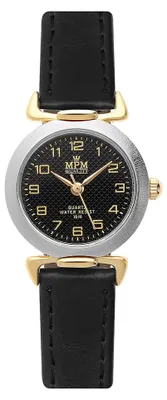 Produktbild von MPM-Quality Damenuhr Tan Silber Lederarmband Schwarz