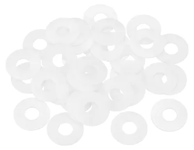 Produktbild von 55 Stück Kunststoffringe M8x20x1 mm, runde Ringe, flache Nylon-Dichtungsringe, Ringe für Schrauben, Bolzen, Muttern, Gewindestangen, Griffe, weiß