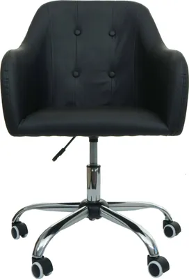 Produktbild von Bürostuhl HWC-L92, Drehstuhl Schreibtischstuhl Computerstuhl Bürosessel Stuhl, mit Armlehne  Kunstleder schwarz