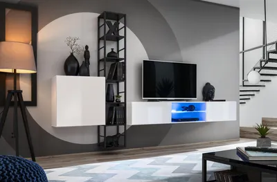Produktbild von Wohnzimmer Komplett Set 3 tlg Luxus Wohnwand Wandschrank TV-Ständer Design