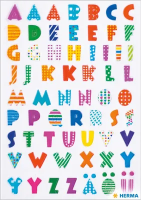 Produktbild von HERMA Buchstaben Sticker MAGIC A-Z Stone geprägt 1 Blatt à 64 Sticker