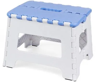 Zdjęcie produktu dla Ibenzoa® – składany taboret, kompaktowy i stabilny siedzisko oraz podnóżek dla dzieci i dorosłych, udźwig 100 kg, wymiary: 30x34x4 cm (złożony), waga: ok. 920 g
