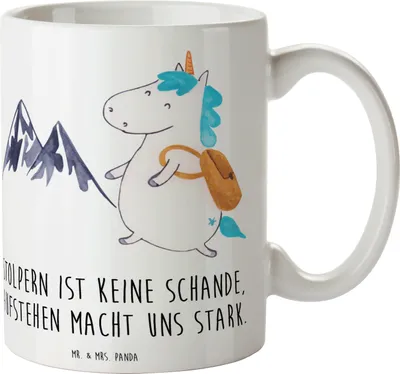 Produktbild von Mr. & Mrs. Panda Tasse Aus Fehlern lernen - Weiß - Geschenk, aufstehen macht uns stark, schöne, Kaffeebecher, Ermutigung, Zuversicht, Motivation, Keramikbecher, Vertrauem