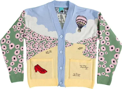 Produktbild von The Wizard Of Oz - "Yellow Brick Road" Strickjacke für Damen, Jerseyware TT1072 (3XL) (Gelb/Blau/Grün)